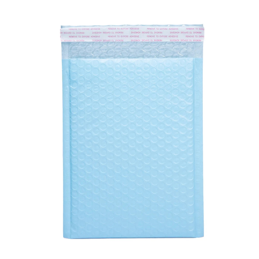 Shiny Blue Holographic Bubble Mailer Resealable Shipping Bags for Couriers Poly Material Plain Envelope for Gift Wrapping