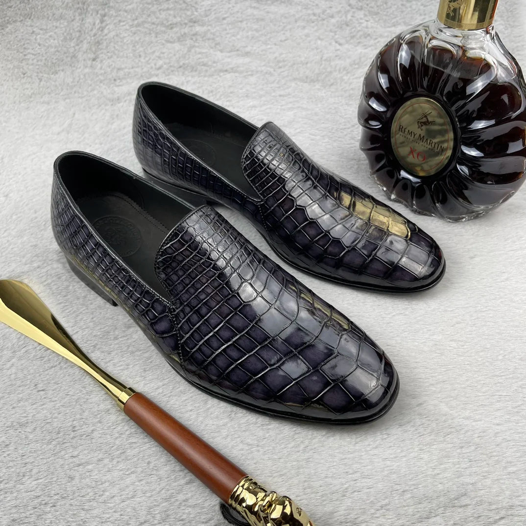 Genuine Alligator Skin Loafers High Quality Handmade Formal Shoes for Men Crocodile Leather Slip-on Casual Men's Shoes