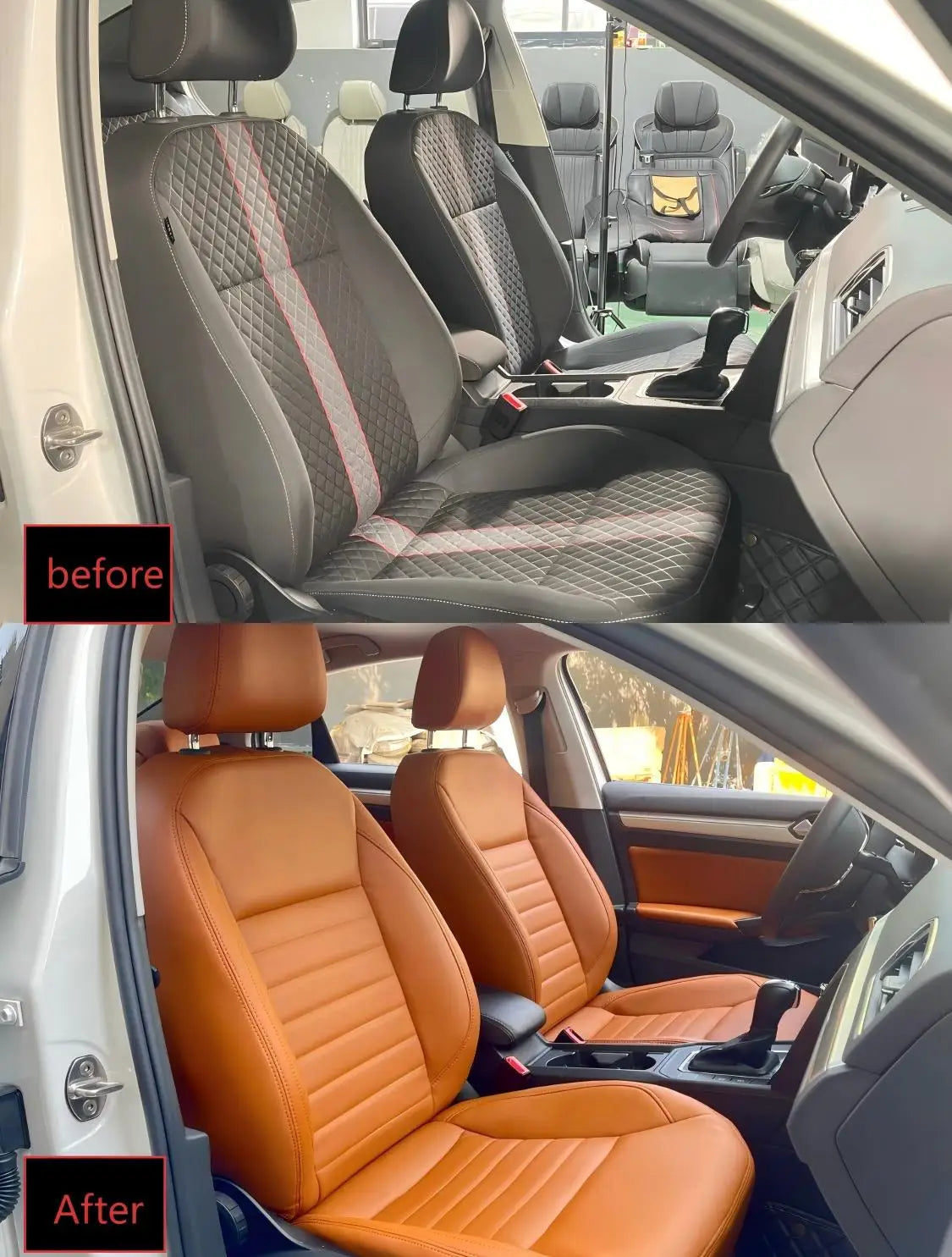 Full Set Leather Car Seat Cover Replacement Custom Fit for Volkswagen Golf Mk1