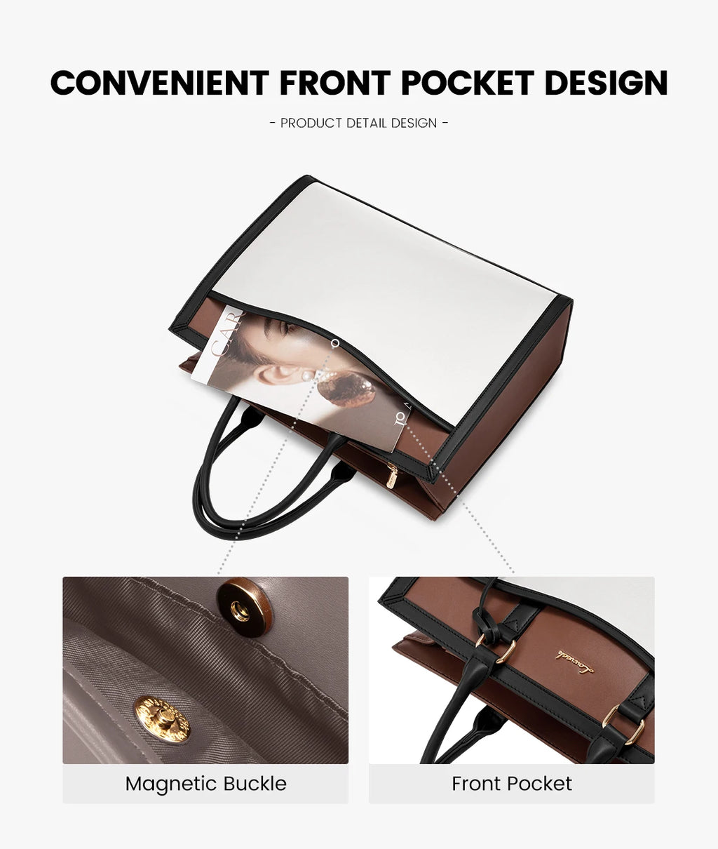 LOVEVOOK 2025 Designer 15.6 17in Laptop Handbag Luxury Tote Bag for Women Ladies Office Travel Daily Work Laptop Tote Hand Bags