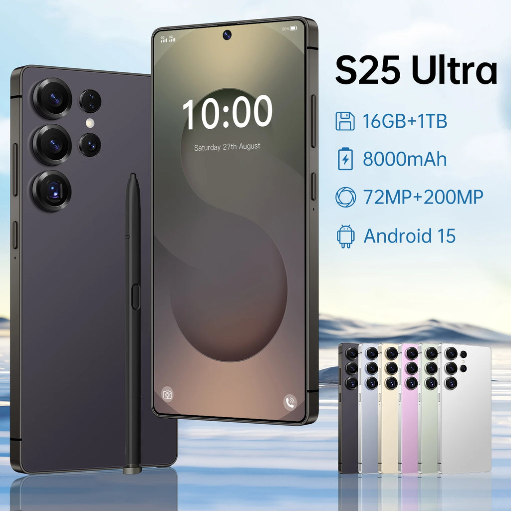 Android 15 Smartphone 1TB Storage 6.9 Inch Display - Tidesmit Black 16g 1TB Tidesmit