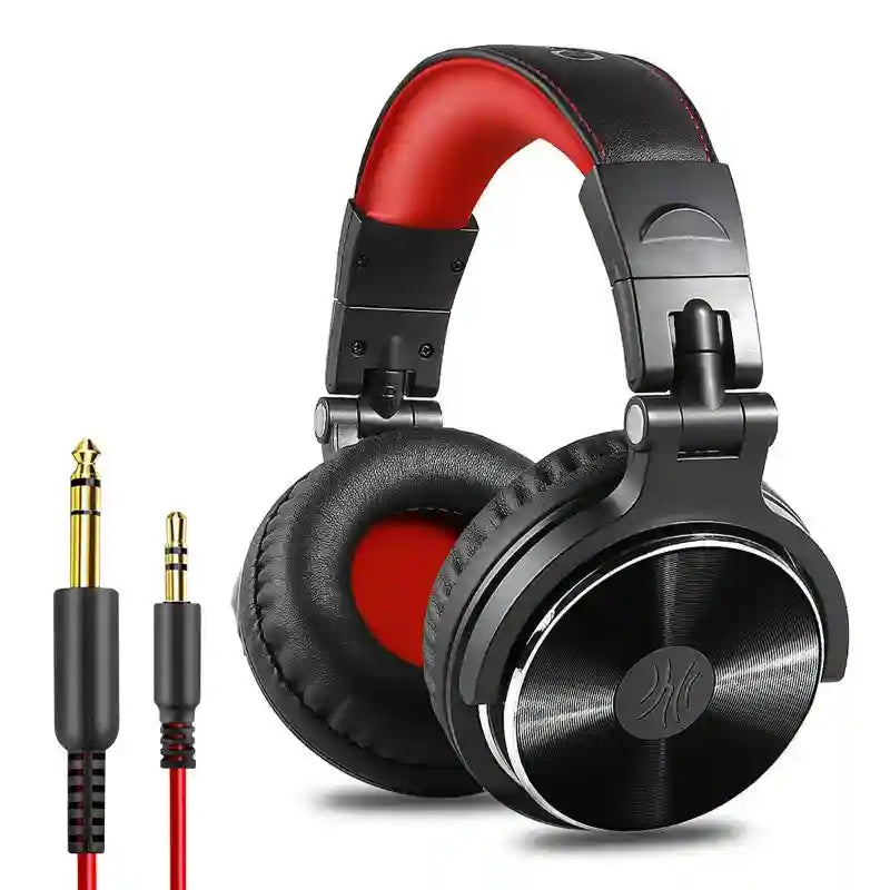 Wired Studio Monitor Headphones - Over-Ear DJ Mic Black Tidesmit