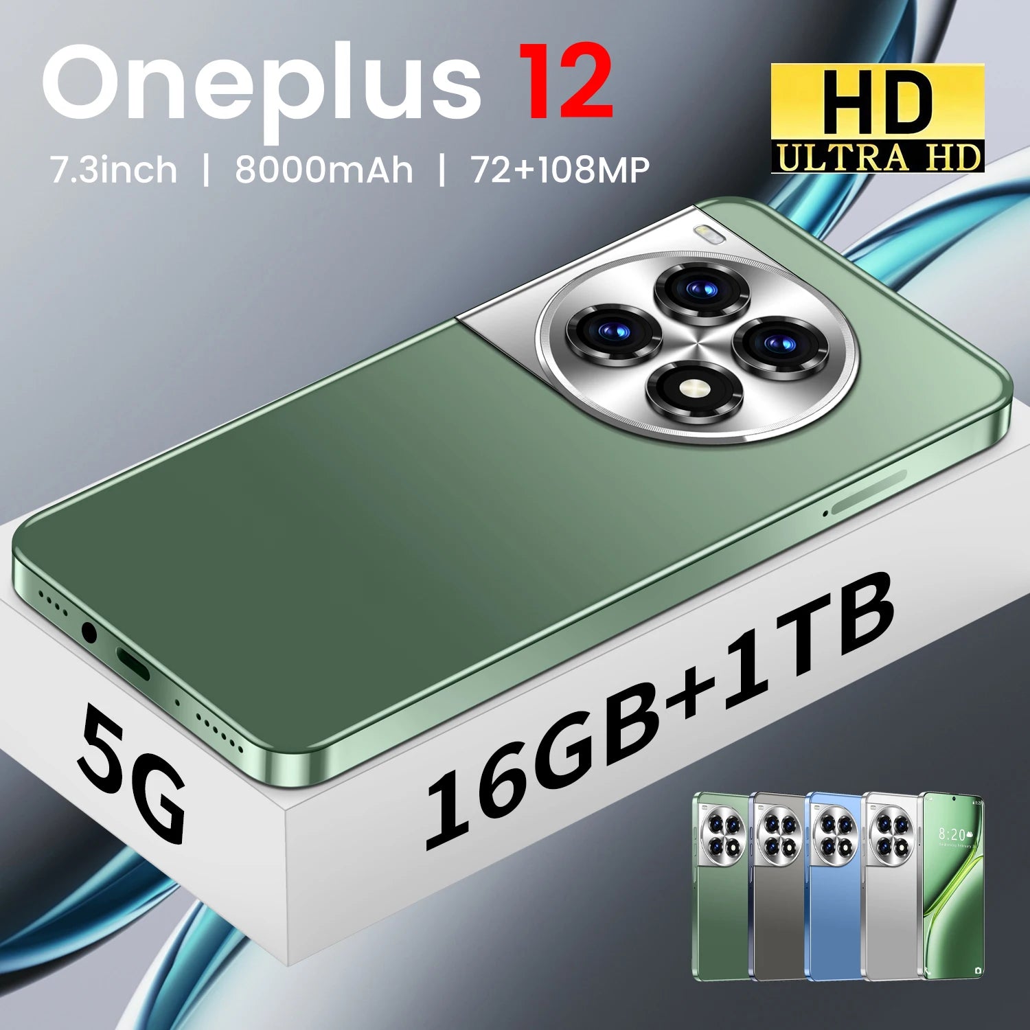 OnePlus 12 5G Smartphone, 16GB RAM, 1TB Storage - Unlocked Tidesmit
