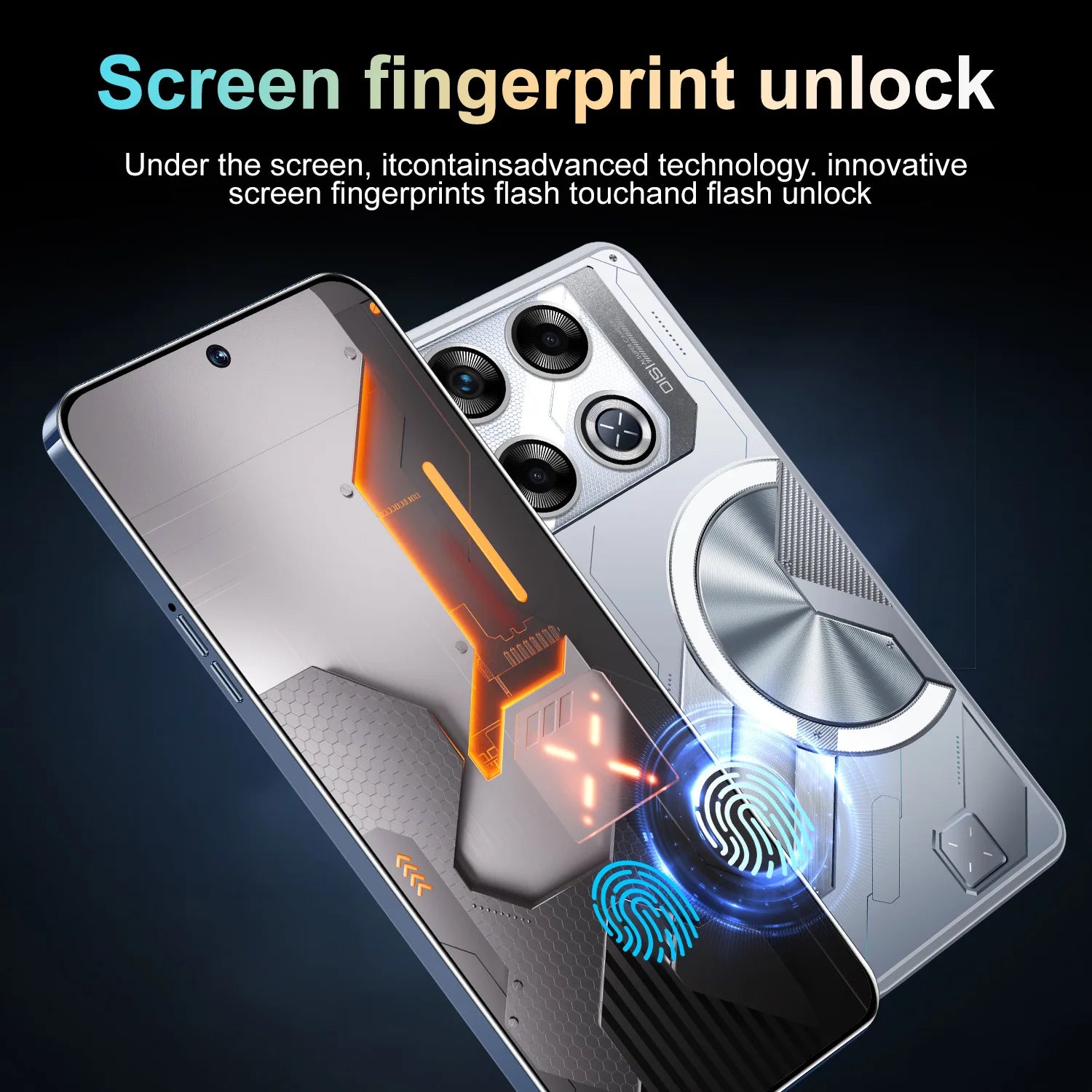 Tidesmit Gt20 Pro 7.3-inch 5G smartphone with 16GB RAM and 1TB storage showing its slim profile design.