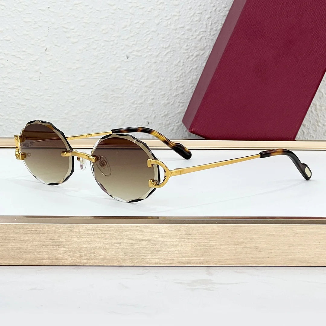Dropshipping Luxury Sunglasses CT High End Rimless SunGlasses for Retailers Trendy Anti Glare Eyewear for Street Style With Logo