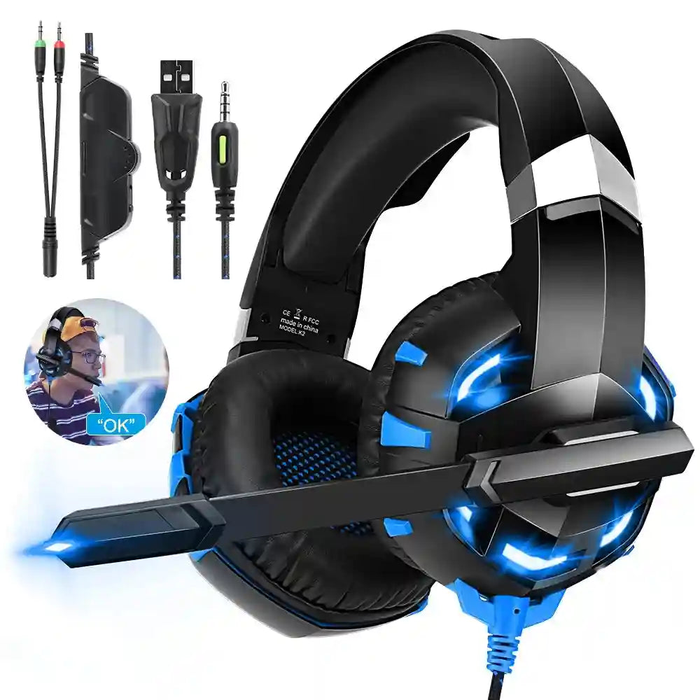 Wired Gaming Headphones with Mic - Over-Ear Noise-Cancelling Headset Tidesmit