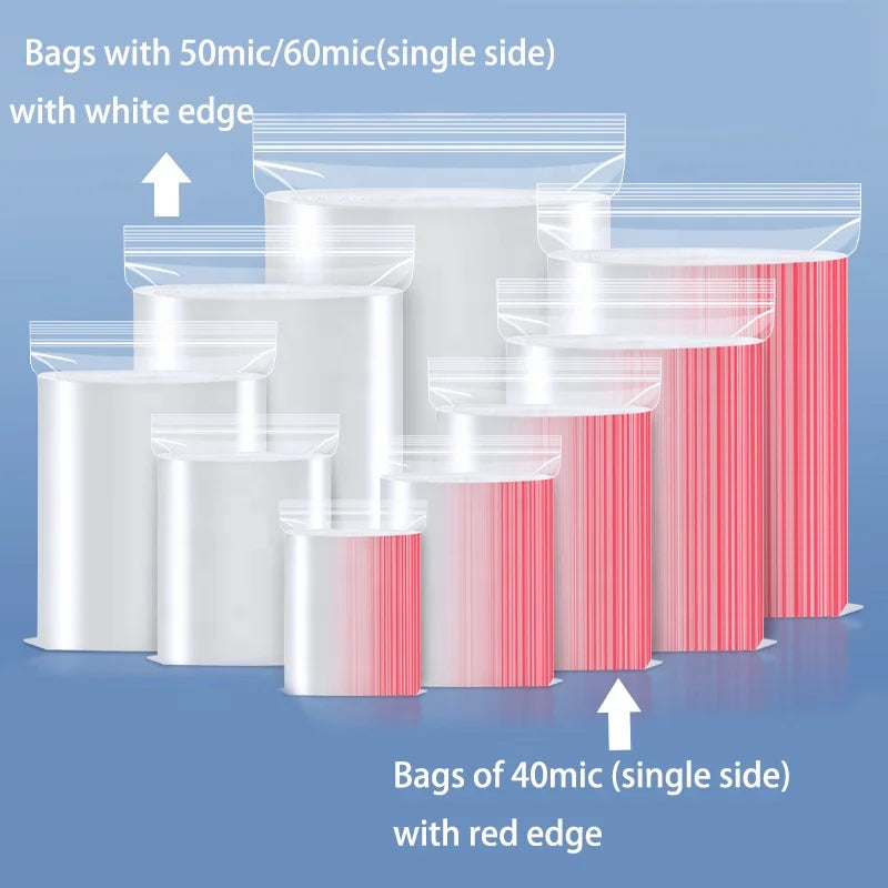 Zip Bags 100 Count 2 Mil Clear Zip Plastic Poly Bags with Resealable Lock Seal Zipper for Food Jewelry Clothing Small Business