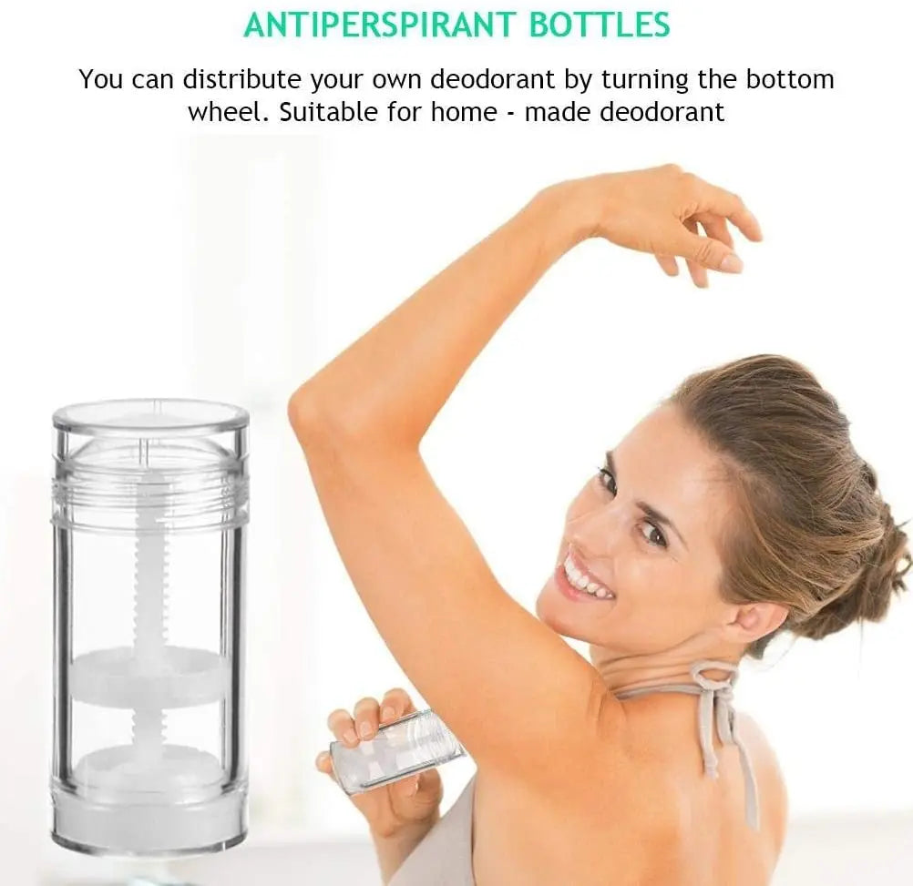 Tidesmit 5pcs 30ml clear twist-up empty deodorant stick containers for DIY refillable antiperspirant travel tubes