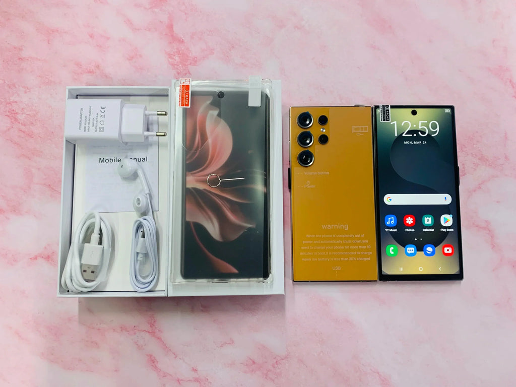 New S25 Ultra 22GB+2TB Smartphone Global 5G Android 15 Mobile Phones Wholesale 6.9 Inch Gaming S25 ultra Cellphones Orange 22GB RAM+2TB ROM Tidesmit