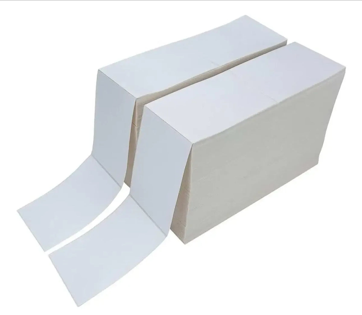 White thermal shipping label roll with backing strip