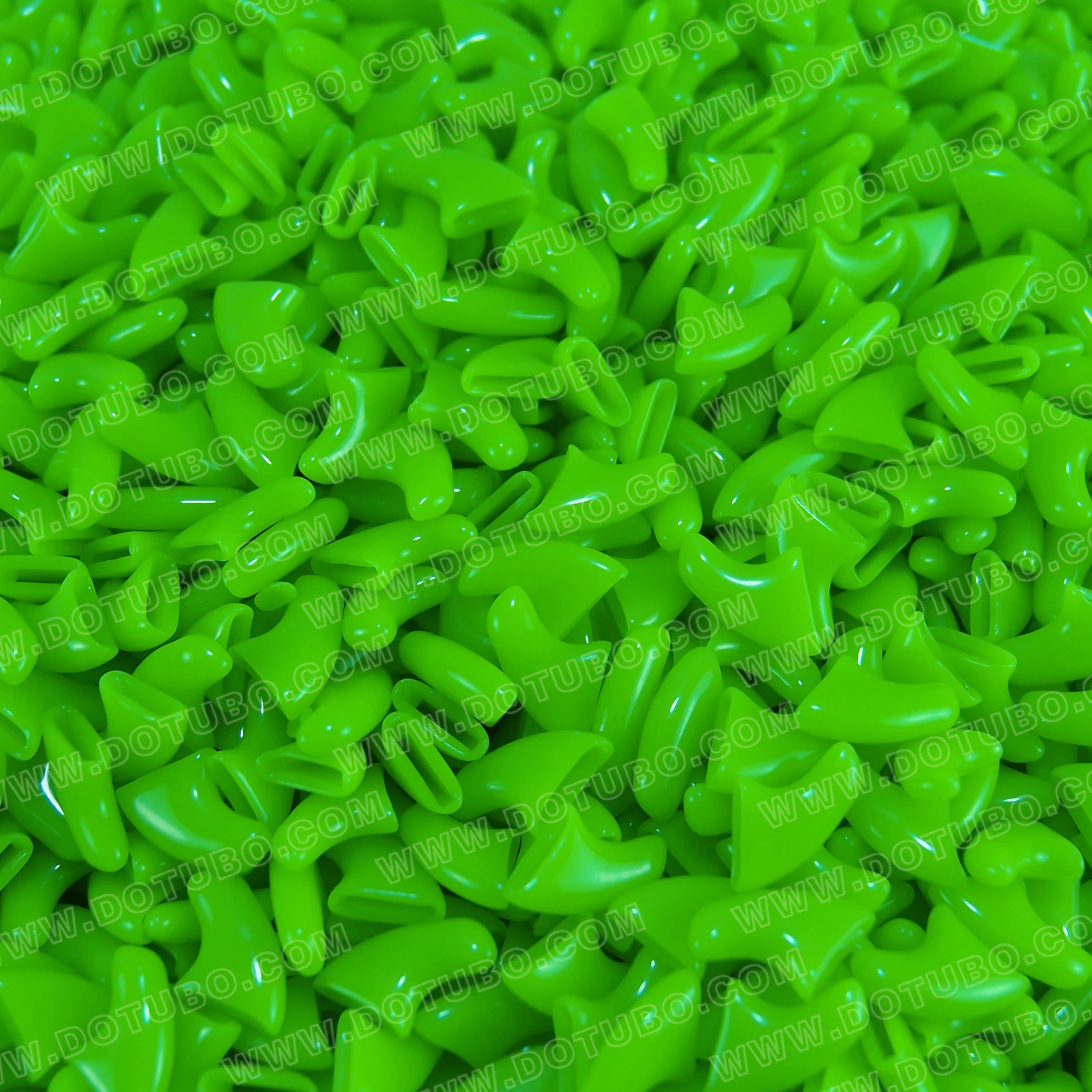 Neon green soft cat nail caps for scratch protection. 20-piece set includes adhesive glue for easy claw application.