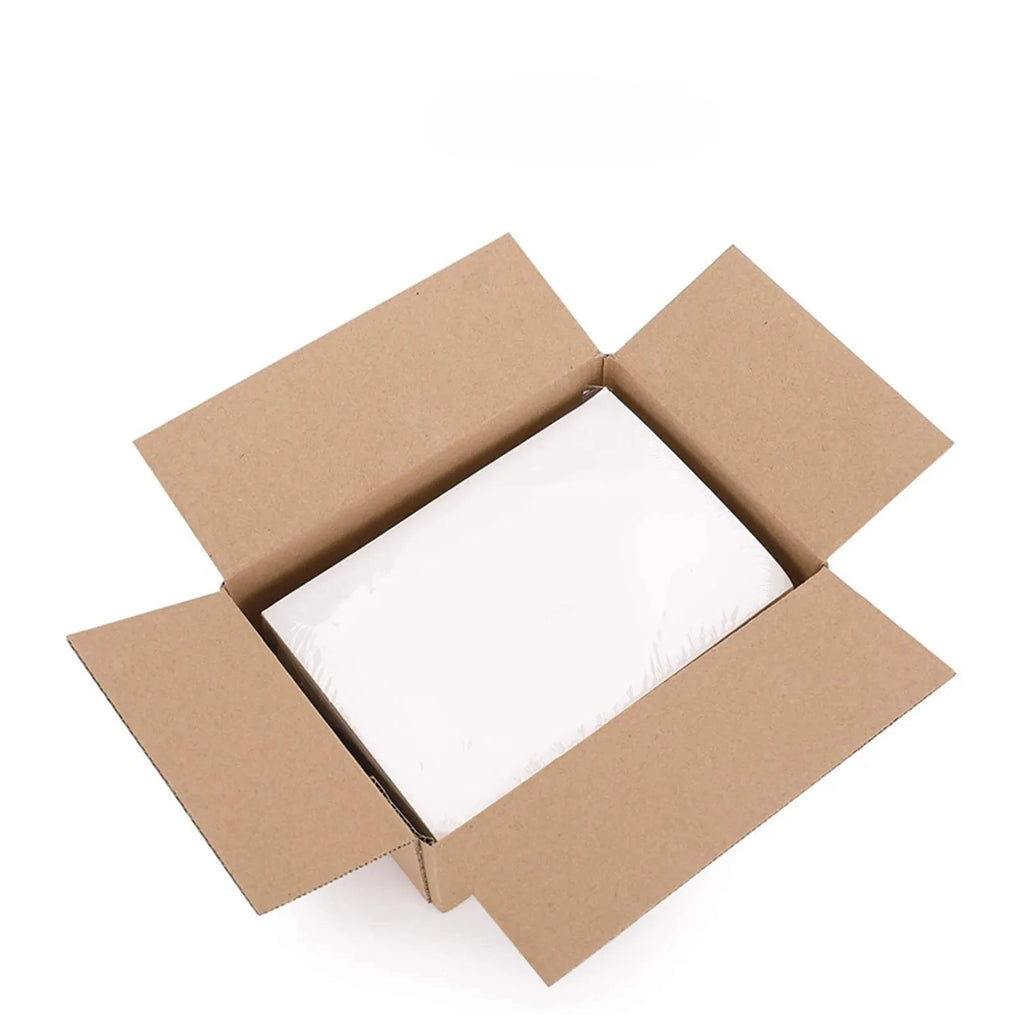 White fanfold direct thermal label paper, perforated 4x6 sheets in carton