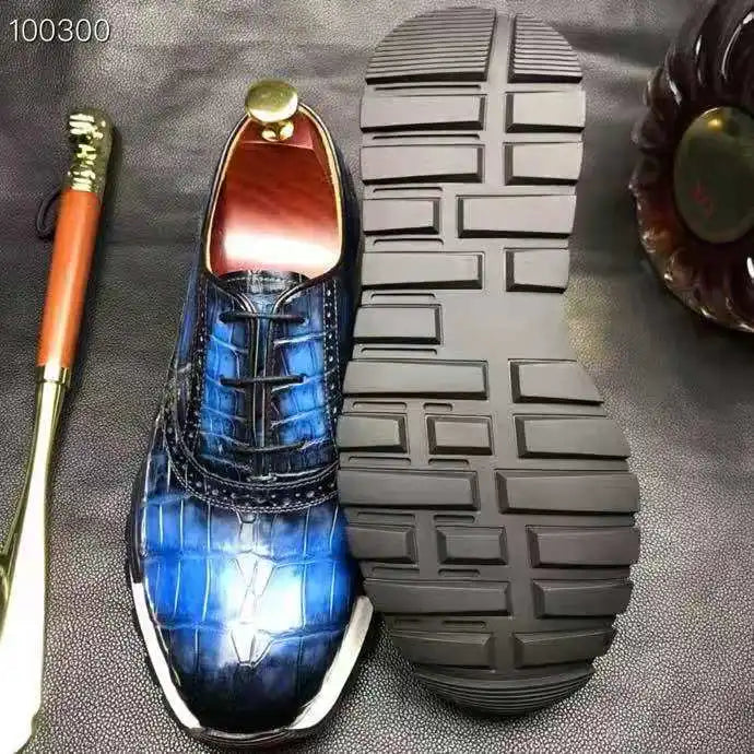 High Quality Elegant Shoes Men Sneaker Luxury Genuine Crocodile Leather Men Walking Shoes Goodyear Custom Business Shoes for Men