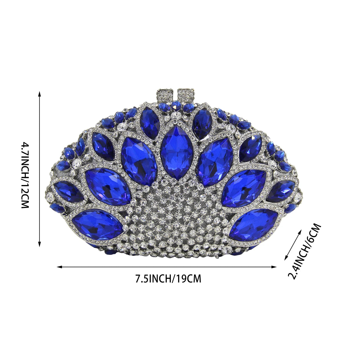 Women Luxury Rhinestone Formal Evening Bag Crown Shinny Crystal Clutch Purse Dazzling Handbag for Cocktail Dinner