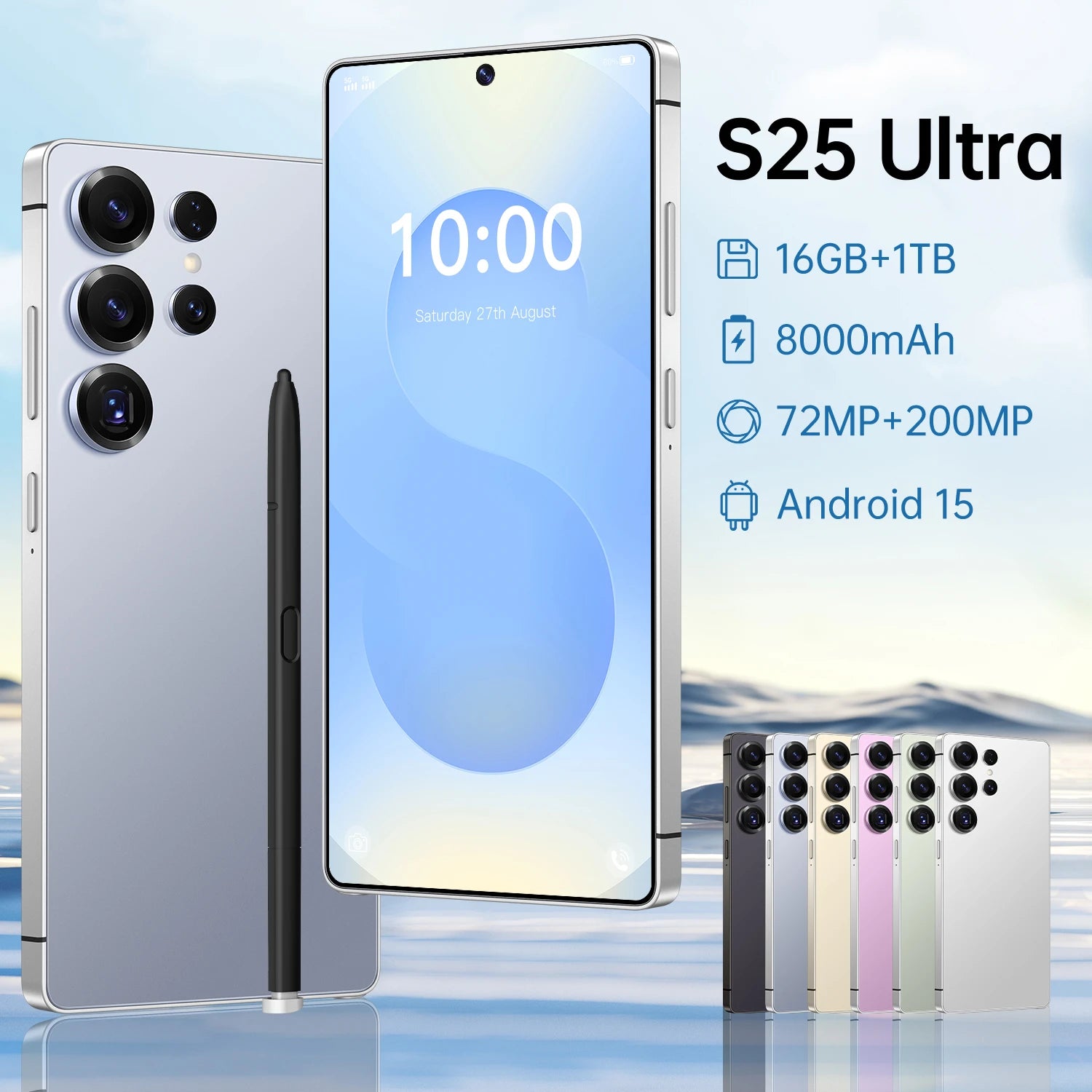 S25 Ultra 5G Smartphone 16GB RAM 1TB ROM - Reliable High-Capacity Performance Blue 16g 1TB Tidesmit