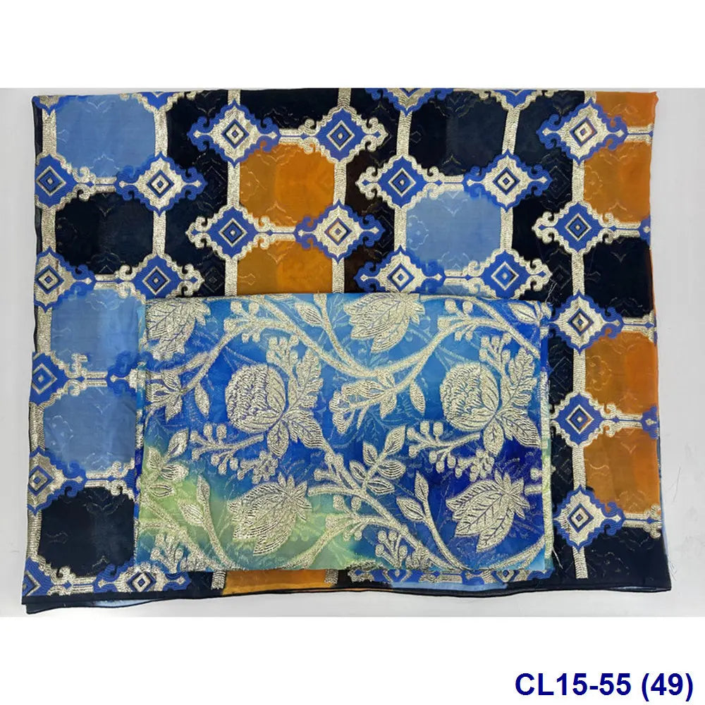 Lisami RTS Luxury Silk Fabric Elegant Multi-Color 3D Metallic Handcut for Dresses Weddings and Curtains