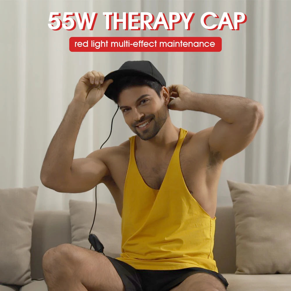 Red Light Therapy for Head, Red Light 630nm Infrared Light 850nm with Timer & Controller Tidesmit