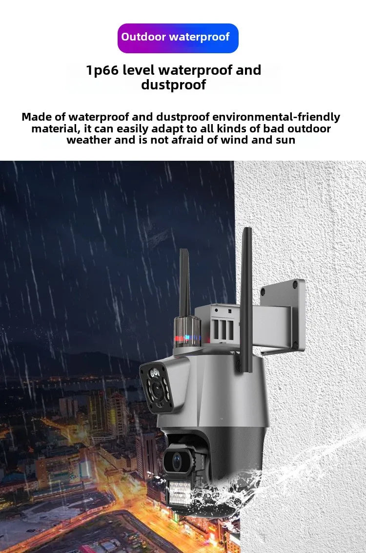 ICSEE P11 8mp 4K wireless wifi camera home security HD network monitor video outdoor dual lens waterproof 6MP 3K ip ptz camera Tidesmit