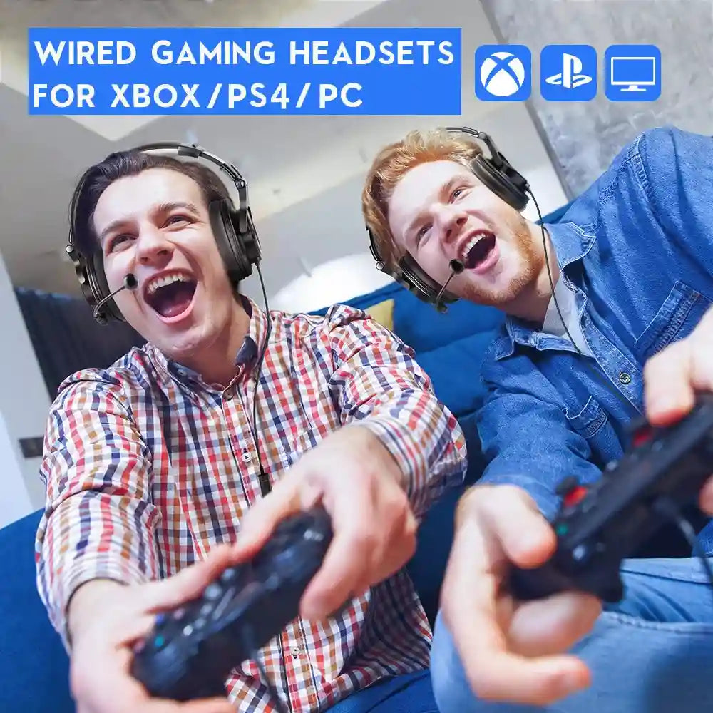 Wired Gaming Headset - Over-Ear with Detachable Mic, Black-Gray Tidesmit
