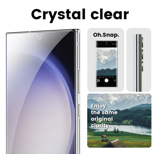 24u/S23/22/21+ Curved Surface HD Clear Ceramic Soft Film Screen Protector Pull-Free Cabin Anti-Fingerprint Anti-Scratch for - Tidesmit