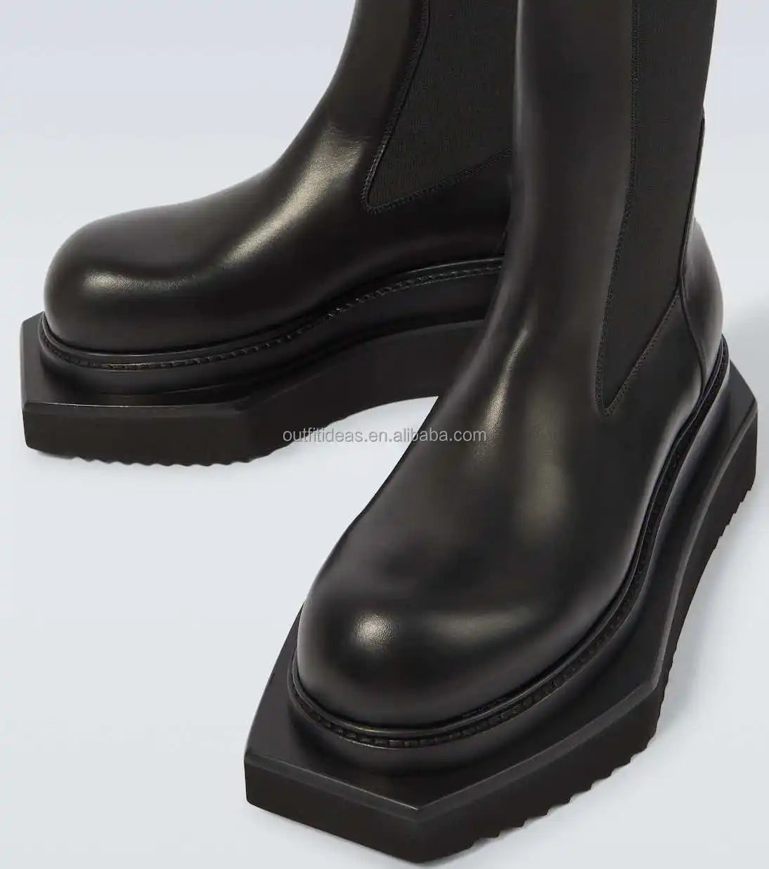 Round Toe Pull on Unisex Trendy Sneaker Shoes Beatle Turbo Cyclops 70mm Ankle Leather Platform Boots for Men Dress Shoes
