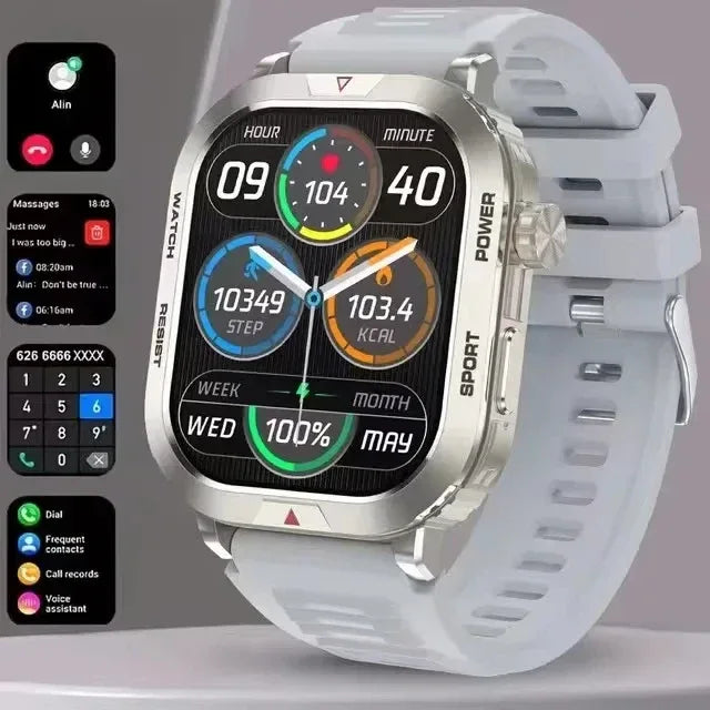 2025 New Outdoor Sport Smartwatch ZW66 2.01 Square Screen 300mAh Battery Health Heart Rate Monitoring Waterproof iOS Compatible - Tidesmit