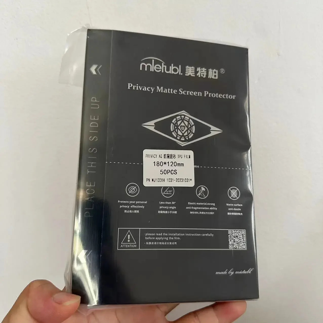 50PCS/Pack Mietubl Flexible Hydrogel Film HD Privacy Matte Blue Phone Screen Protector for Cut Machine Without Cut QR Code Devia Tidesmit