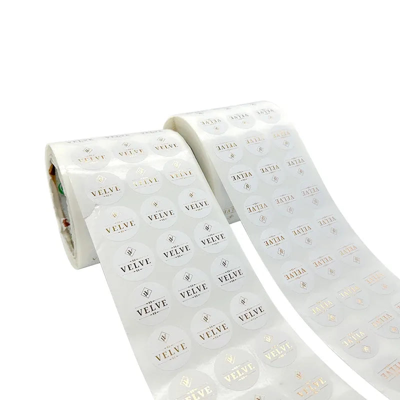 Custom Printed Round Vinyl Adhesive Logo Sticker Waterproof Roll - Angle/Detail 3