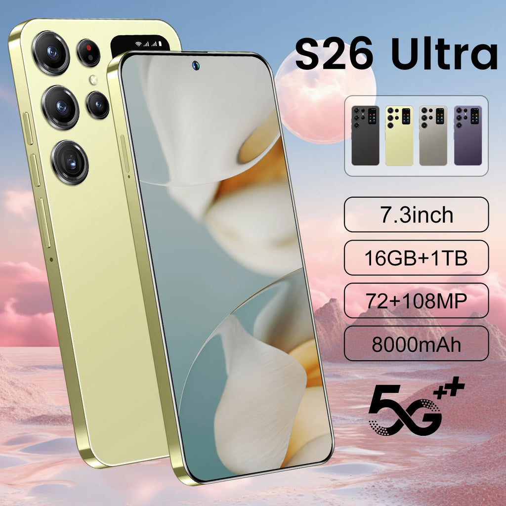 S26 Ultra 5G Smartphone 1TB Storage - 7.3-inch HD Display Tidesmit