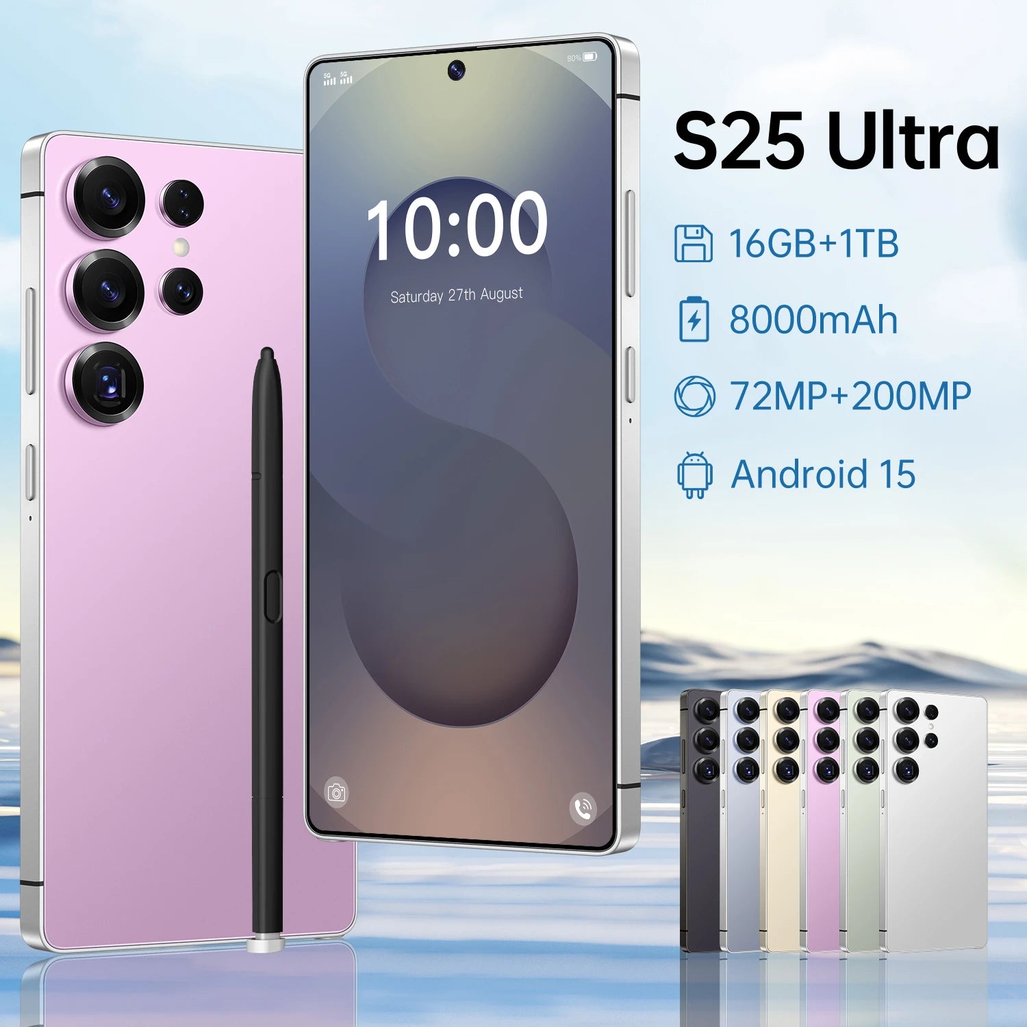 S25 Ultra 5G Smartphone – 6.9 Inch AMOLED Display 128GB Unlocked Mobile Pink 4 G 128 GB Tidesmit