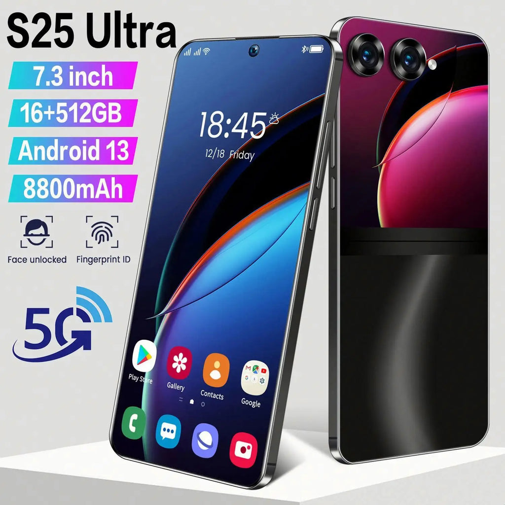Samsung S25 Ultra 5G smartphone in black with 6.8 inch display and 16GB RAM for high performance mobile gaming.
