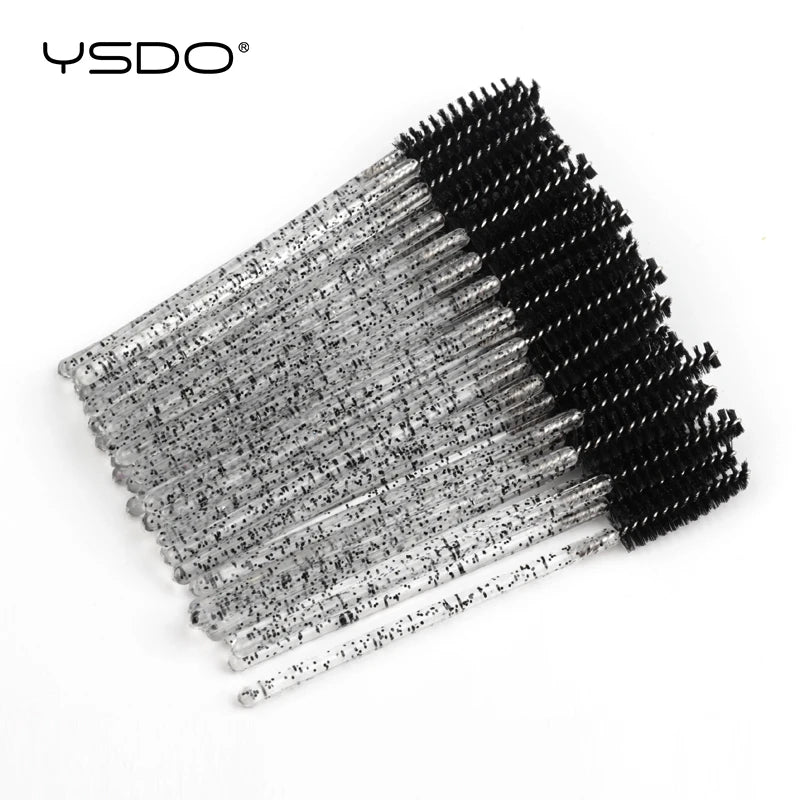 5/50 Pcs Eyelash Brushes False Eye Lashes Extension Tools Eyebrow Brush Mascara Wands Applicator Spoolers Lashes Cosmetic Tool False Eyelashes Crystal Black Tidesmit