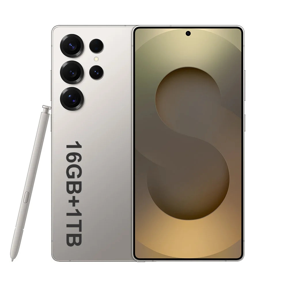 Tidesmit 5G Smartphone 1TB 16GB RAM Unlocked Dual SIM Fast Charging Silver 16g 1TB Tidesmit
