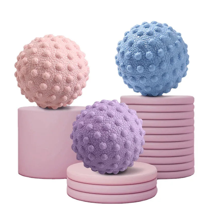 Diameter 45mm Exercise Balls Multi-functional Yoga Ball Soft TPR Relieves Soreness Spiky Yoga Massage Ball Tidesmit