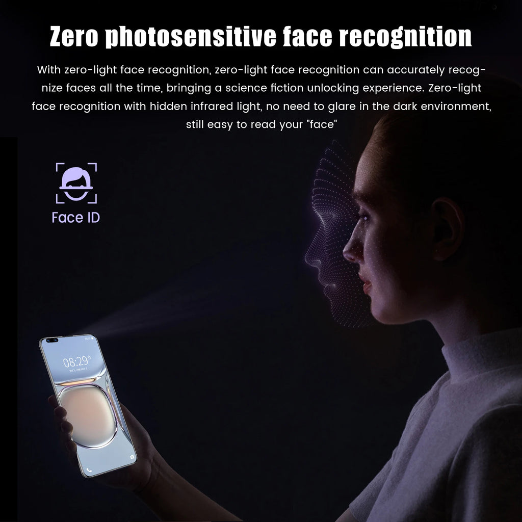 New P60 Pro 7.8 Inch 10 Core Smart Phone 16GB+512GB 4K HD GPS Navigation 5G Android SmartPhone 40+48MP Game Mobile Phone - Tidesmit