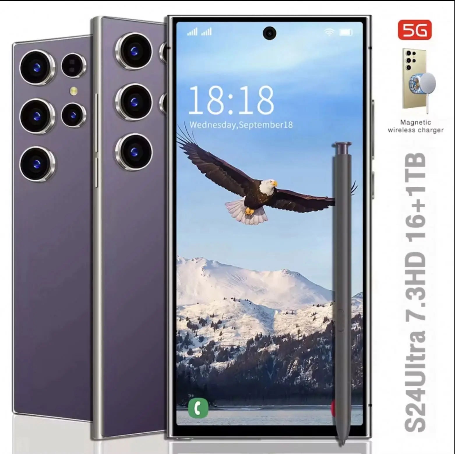 Tidesmit 5G Android Smartphone, 1TB Storage, 16GB RAM, Unlocked Tidesmit