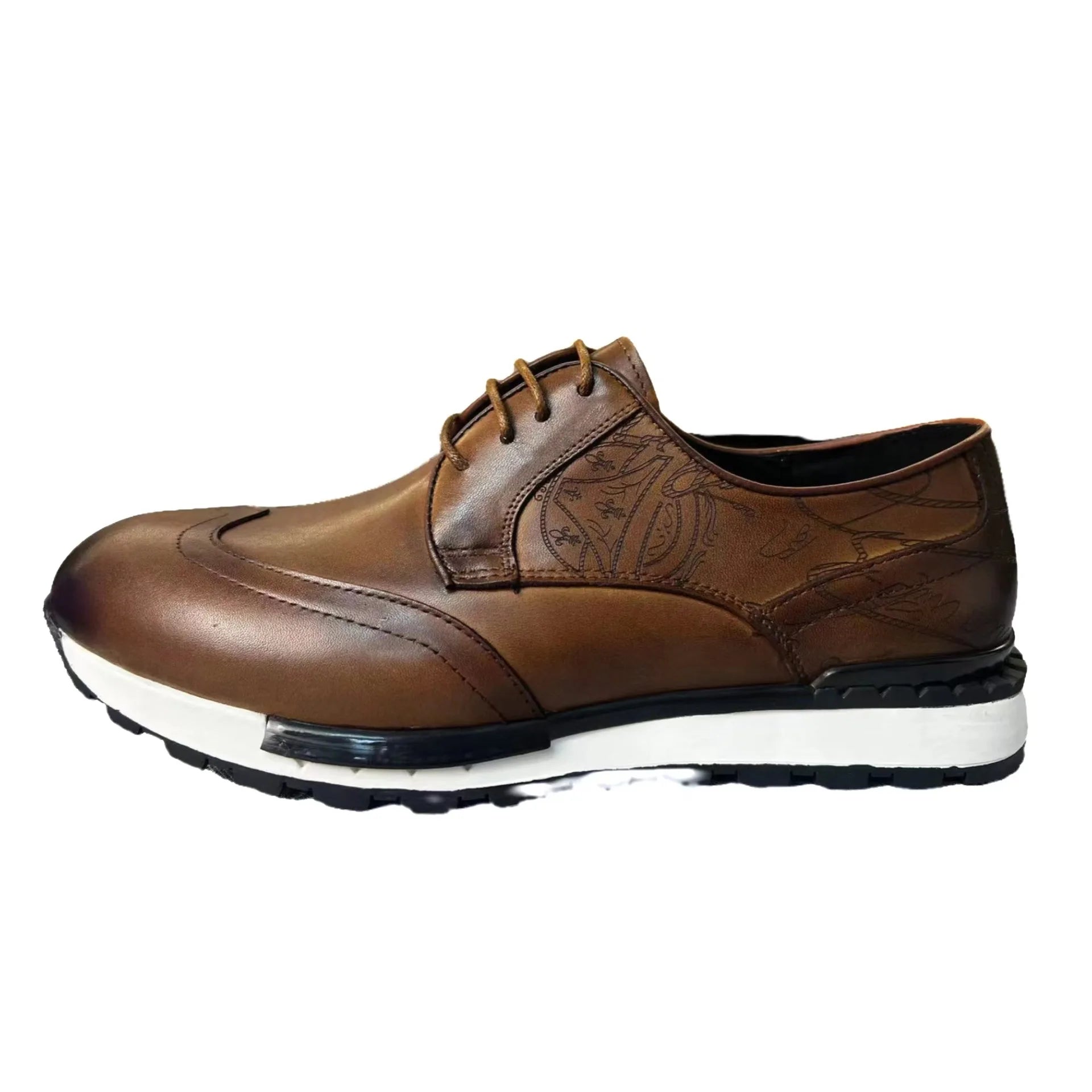 Men's Luxury Business Office Wedding Loafers Genuine Leather Breathable Dress Shoes Comfortable Height Increasing