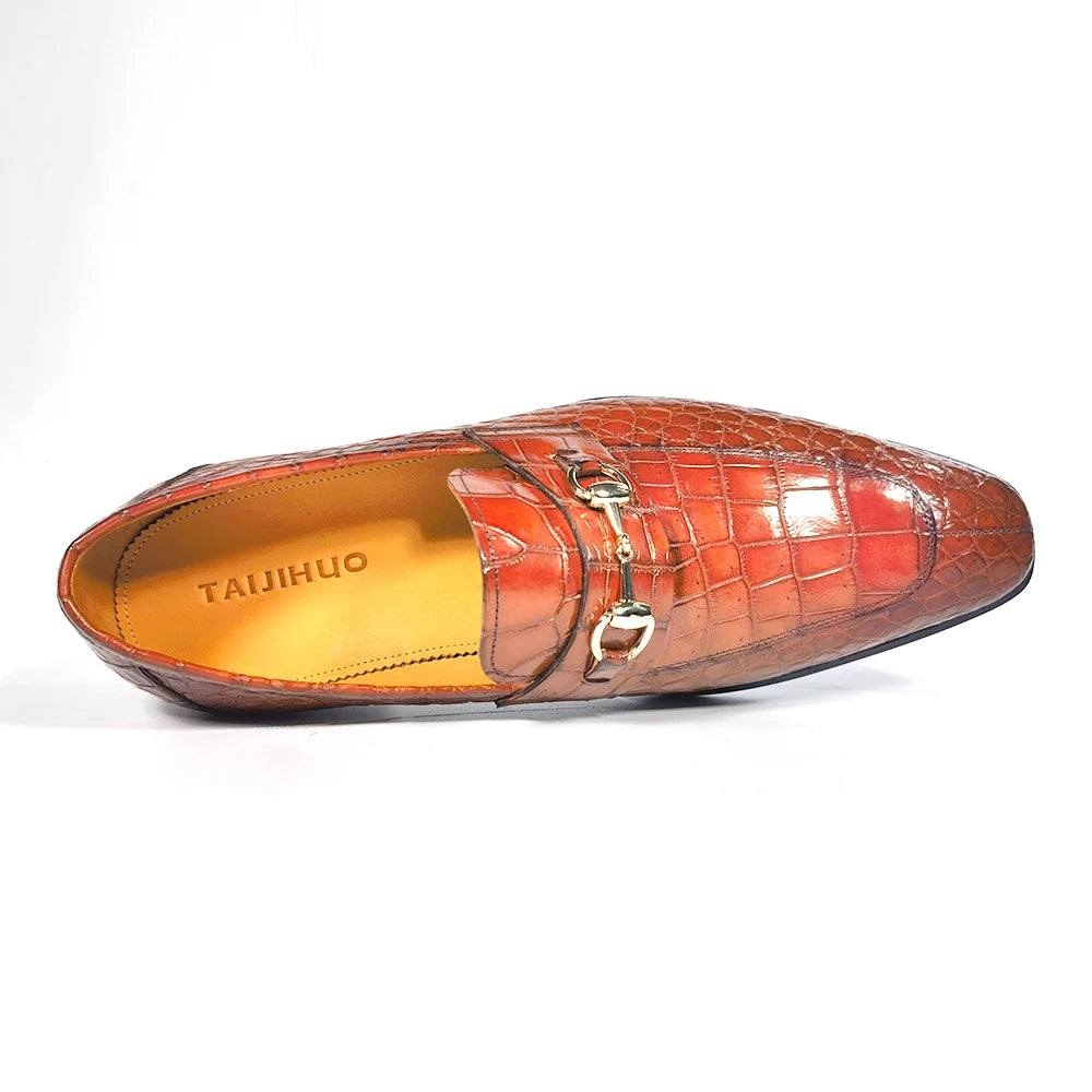 New Design Goodyear crocodile Leather Italian Men Shoes High Quality Loafers Customized Alligator Party Dress Casual Men Shoes