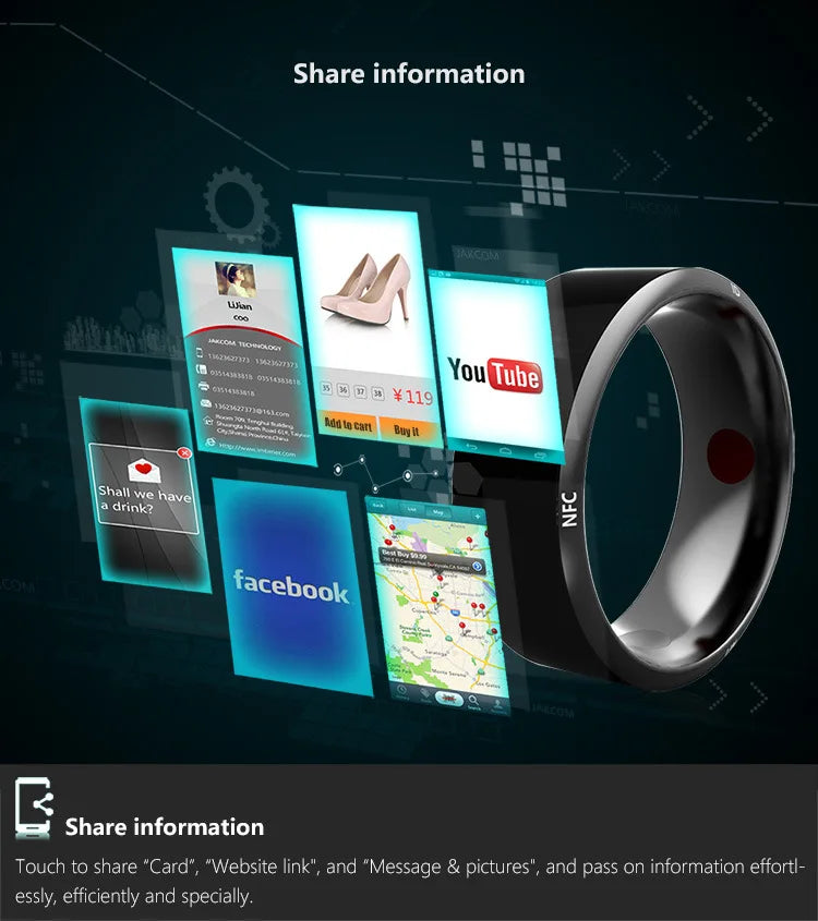NFC RFID Smart Ring for Access Control - Rewritable CNC Metal Tidesmit