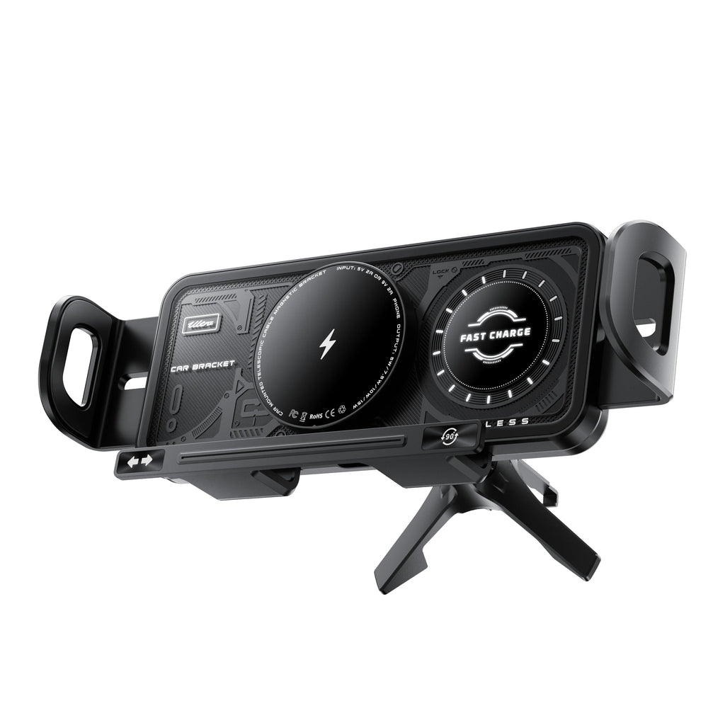 Best 2025 Multifunctional 15W Universal Electric 90° Flexible Rotation Car Wireless Charger Large Screen Bracket Holder for Gift Tidesmit