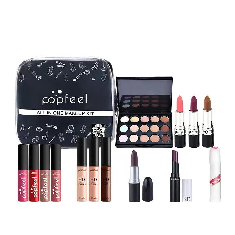 20 Styles Makeup Set Eyeshadow Lipstick Eyebrow Pencil Lip Gloss Makeup Brush Powder Nail Polish With Makeup Bag Cosmetics Kit ALIBABA Tidesmit