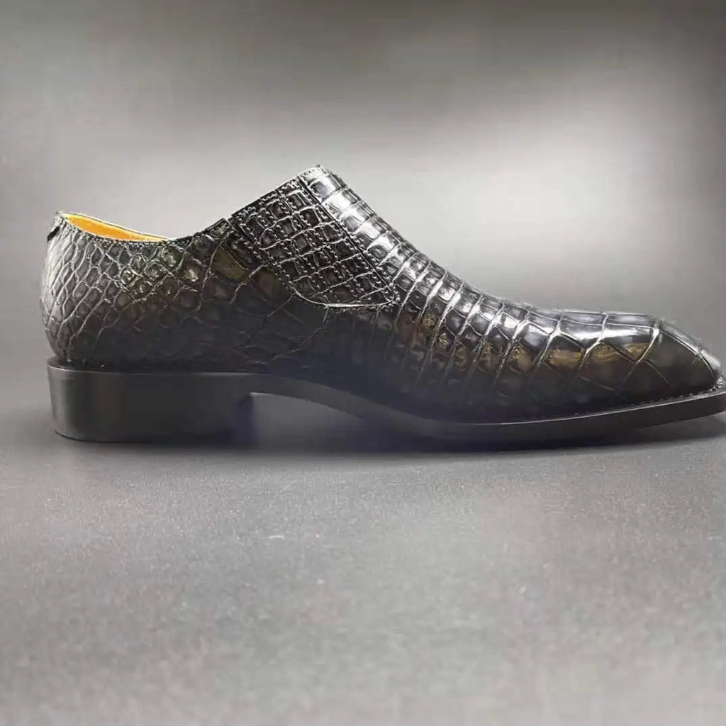 Luxury Alligator Skin Branded Shoes Men Slip-on Business Loafer Shoes for Men Pure Crocodile Leather Goodyear Men's Dress Shoes