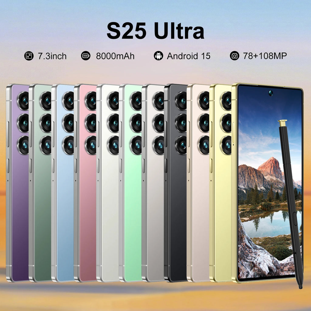 High Configuration S25 Ultra 2025 7.3Inch 22GB+1TB 5G Android 15 HD Screen  108MP Clear Camera  Gaming Long Standby Smart Phone - Tidesmit