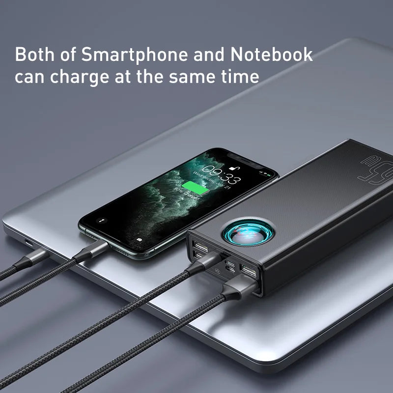 65W 30000mAh Portable Charger - PD Fast Charging Laptop Battery Pack Tidesmit
