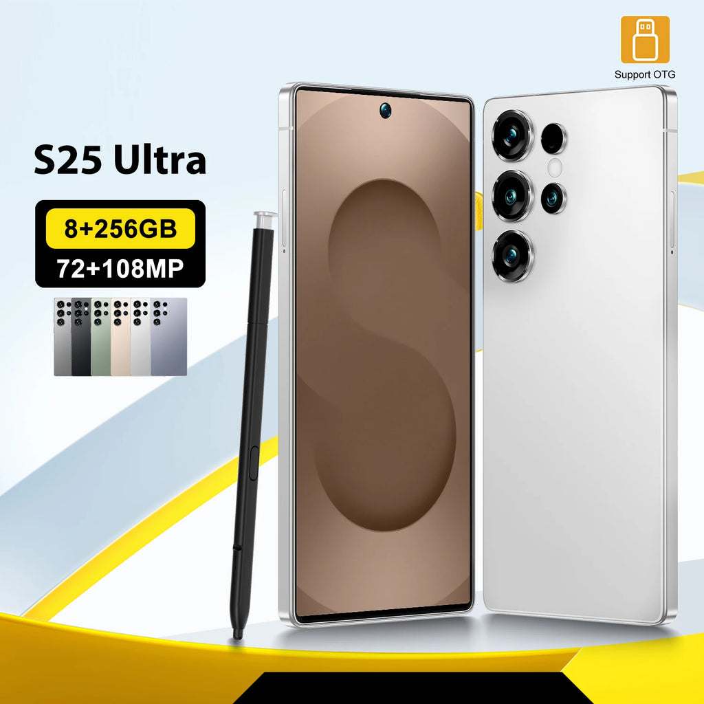 2025 New Design S25 Ultra 8GB+256GB 5G Smart Phone 7.3-Inch 48MP+108MP  10 Android 14 Smartphone - Tidesmit