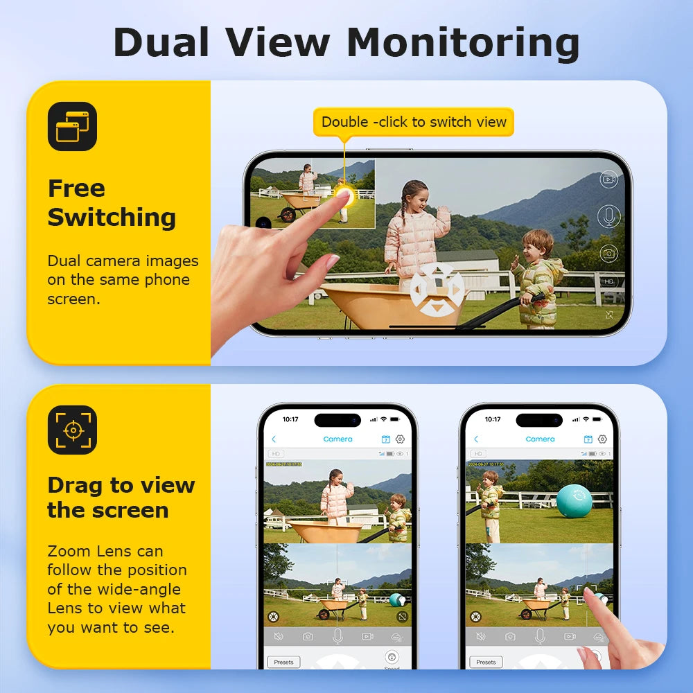 Sectec 8MP 4G/Wifi Optical Zoom Solar Camera Dual Lens 4K 99X Zoom PIR Human Tracking Night Vision Color Security PTZ Camera Tidesmit