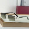 2026 Brand Designer Luxury Men's Sunglasses Rectangular Borderless Gradient Lens Unisex Titanium Frame UV400 Optical Properties