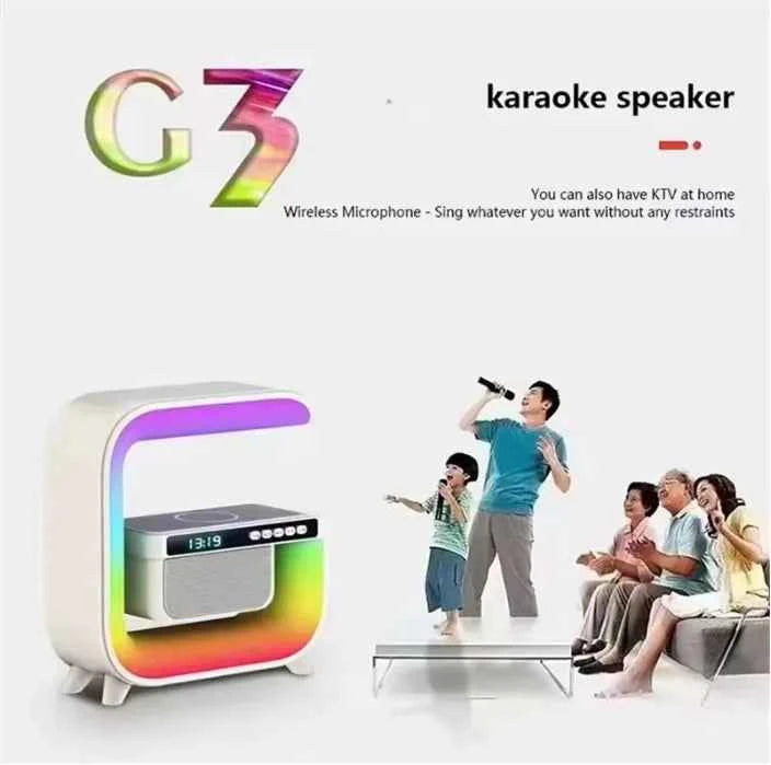BT G3 Mini Speaker Night Light Multi Functional with Alarm Clock Speaker Led Wireless Charger Speakers My Store