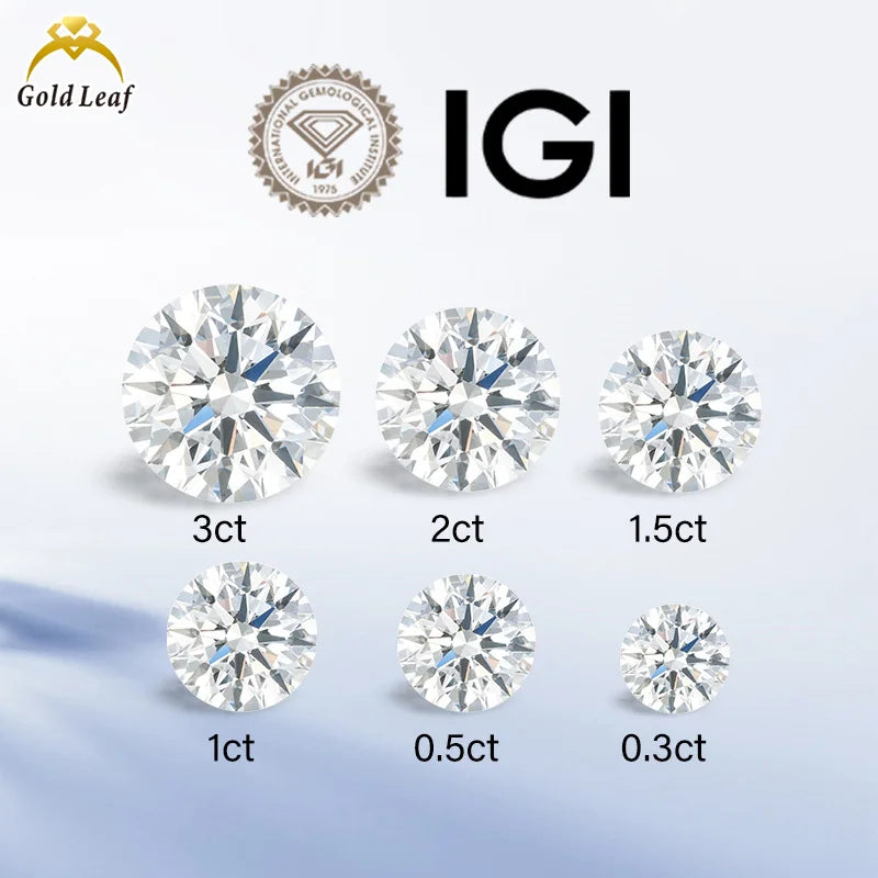 Goldleaf Lab  IGI Certified HPHT CVD Lab Created E Color Loose Diamonds 1CT 2CT 3CT VVS VS Loose Lab Grown Diamond