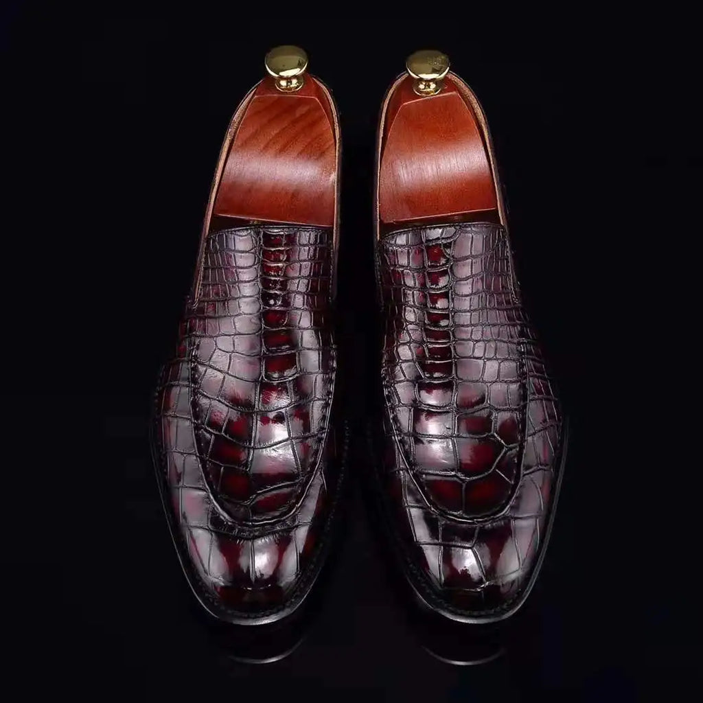 Goodyear Alligator Loafer Shoes New Fashion Party Casual Shoes for Men Top Quality Genuine Crocodile Leather Wedding Men's Shoes